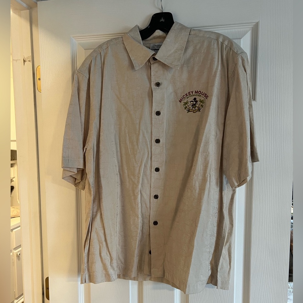 Disney Tan Shirt with Mickey Mouse. Size M.